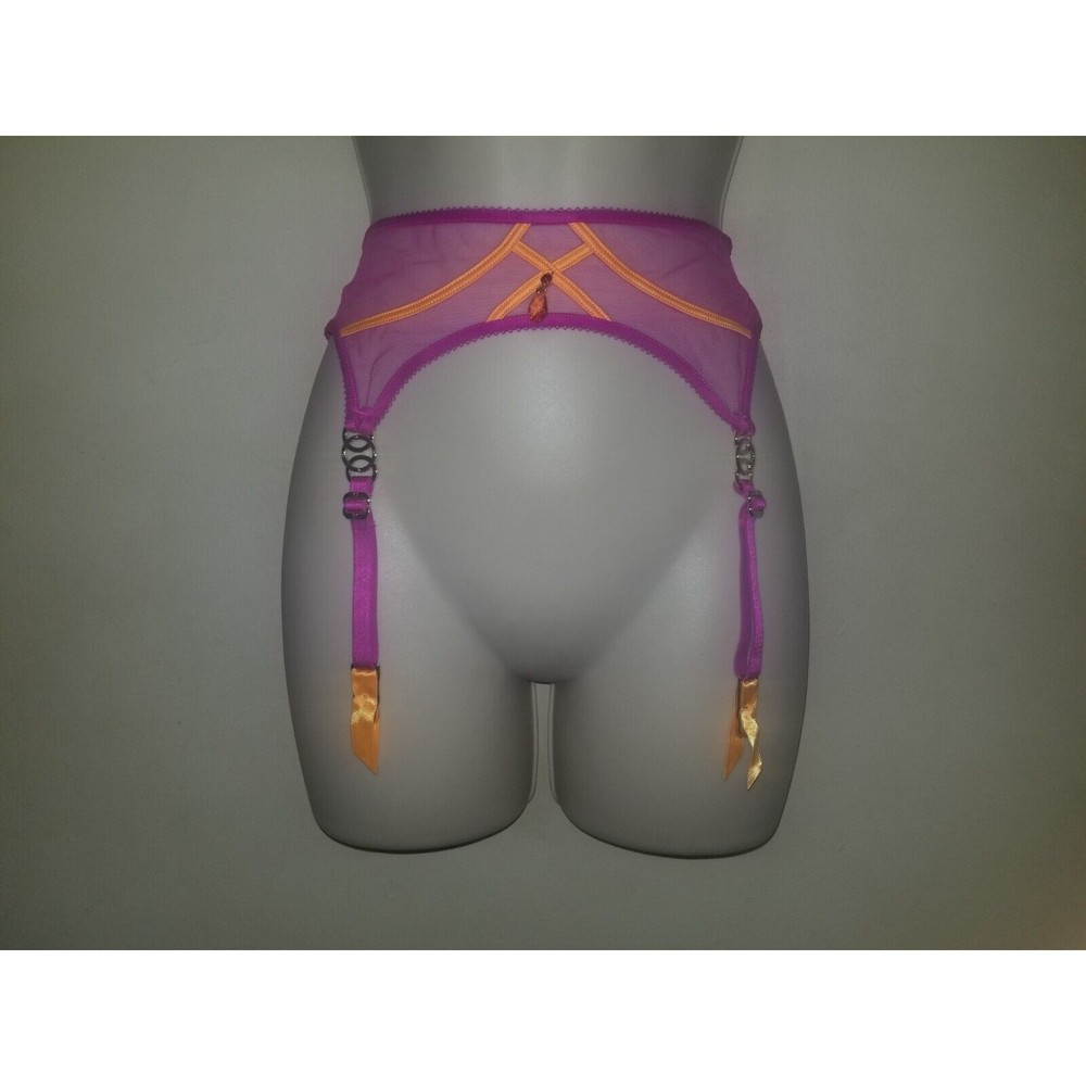 Honey Birdette Saskia Suspender size Small or XL Magenta with Orange NWT
